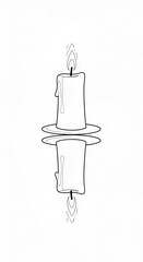 A single lit candle reflected in water, creating a symmetrical image.