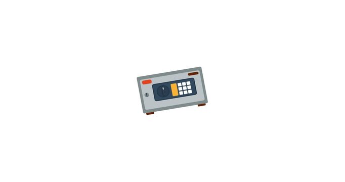 Open Metal Safety Deposit Box with Key