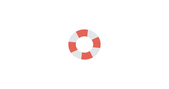 Floating Red Lifesaver Ring on Water