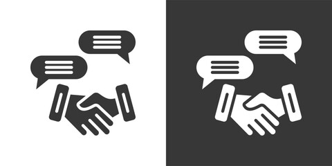 Obraz premium Conflict Resolution Icon Set In Black And White Glyph Vector Illustration