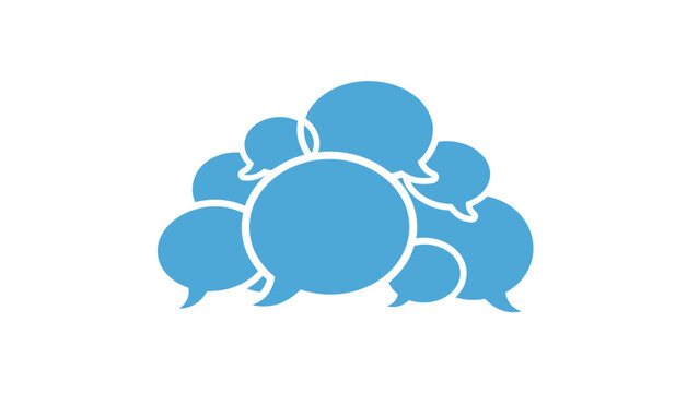 Blue Speech Bubbles Communication Symbols.