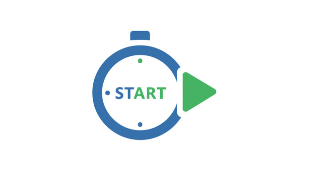 Blue Stopwatch with Green Start Button.