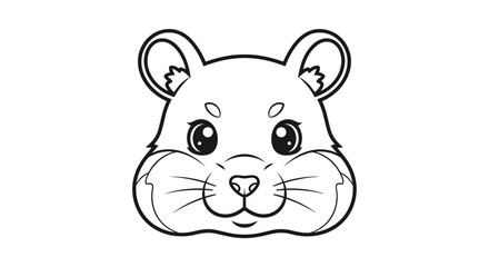 Naklejka premium Adorable Cartoon Hamster Face Illustration 1.