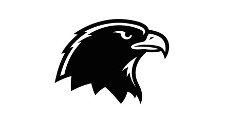 Fototapeta premium Black Silhouette of Eagle Head Profile.
