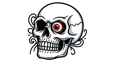 Obraz premium Detailed Illustration of Human Skull Design.