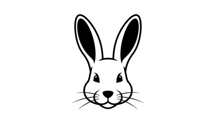 Fototapeta premium Simple Black and White Rabbit Illustration 2.