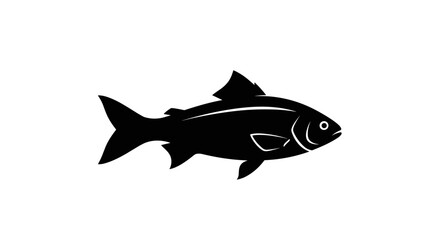 Simple Black Silhouette of a Fish.