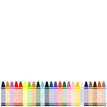 クレヨンのカラフルフレーム 下配置｜子ども・教育向け背景素材