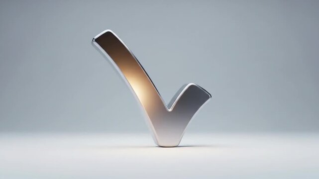 Metallic Checkmark on Minimal Background for Motivational Content