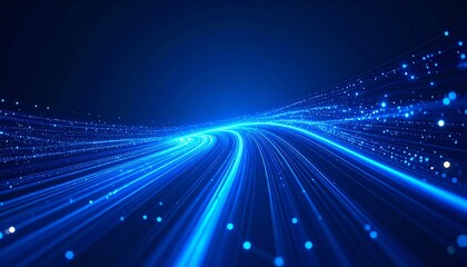 Fototapeta premium Blue Speed Light Trails