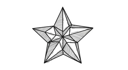 Obraz premium Five point star geometric technical sketch art