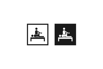 solid and outline icon of physical therapy