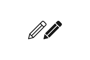 solid and outline icon of pencil