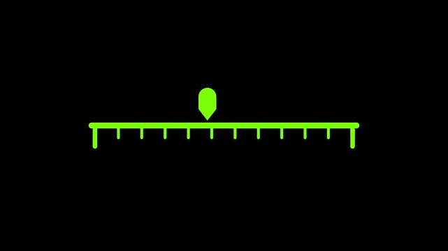 A vibrant green droplet is captured mid air falling toward a glowing green horizontal line with markings high quality professional detailed modern elegant