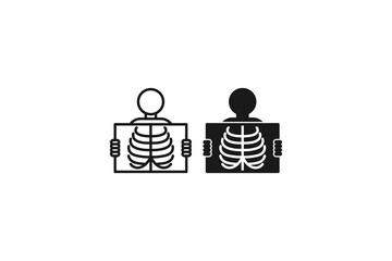 solid and outline icon of radiology