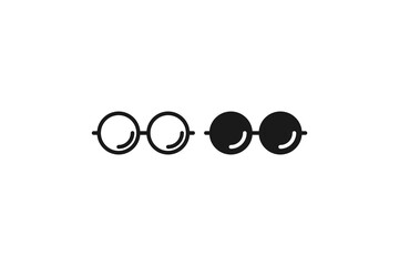 solid and outline icon of reading glasses