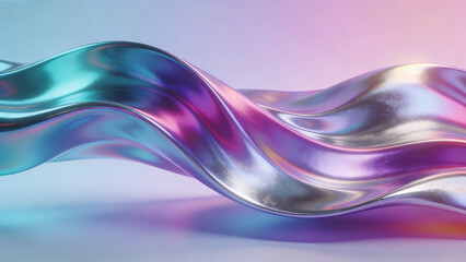 Generative AI Holographic Abstract Waves with Gradient Colors for Design