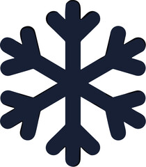 Minimalist Flat Dark Blue Snowflake Ice Crystal Winter Cold Season Weather Symbol App Icon Design Element