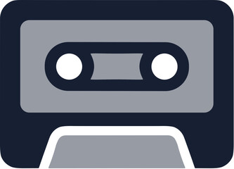 Obraz premium Simple Flat Retro Cassette Tape Music Player Audio Element