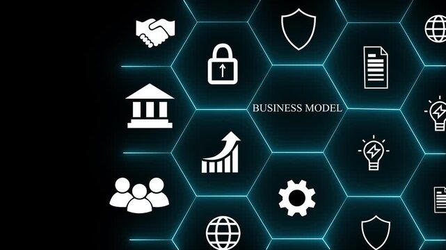 Business Model Canvas concept. Innovative tool that helps entrepreneurs and business owners to map out business model in a structured and concise way. Overview of the key elements of a business.4k
