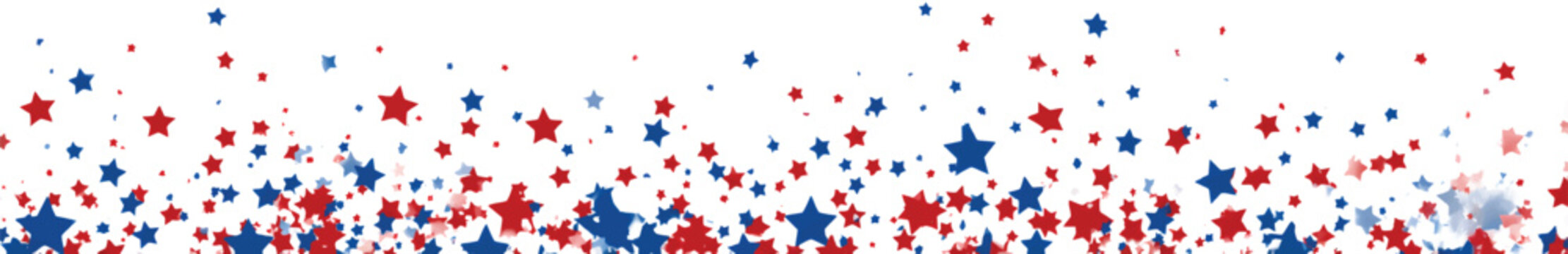 Red, white, and blue stars on the side of the banner, on a transparent background