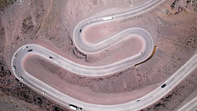 Camino de Los Caracoles Paso de Los Andes Chile Drone 4K