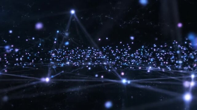 Abstract Data Packets Flowing Through Digital Network Lines High Speed Connection