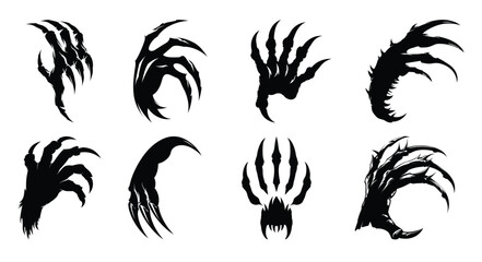  animal claw silhouette bundle wild animal foot print clip © Fyhd