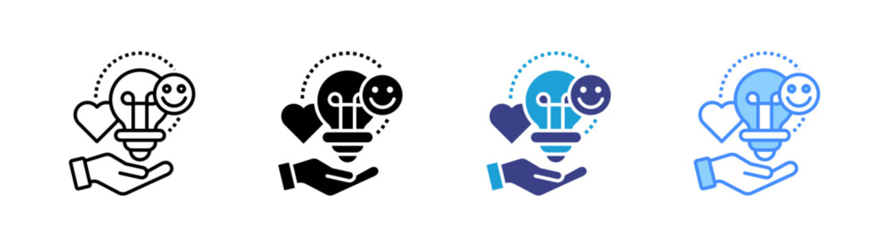 Emotional Intelligence icon set multiple style collection