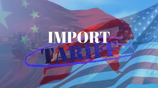 America versus China tax war. America versus China tariffs war, economic tension and trade war between the two global powers