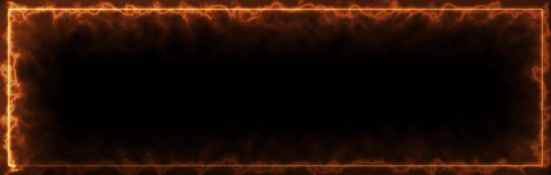 Orange energy fire frame border loopable