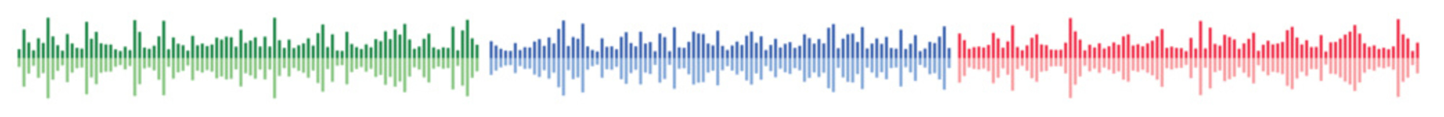  colored sound wave bars set music podcast audio track 