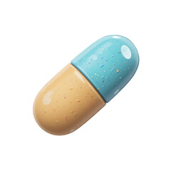 Realistic pharmaceutical medicine pill 3d render high resolution transparent png photo