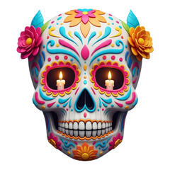 Traditional Day of the Dead calavera high resolution transparent png photo