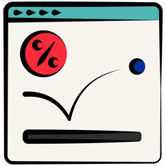Obraz premium Bounce Rate Outline Color Hand Drawn Icon. Mini Illustration For Modern Concept, Ui, Ux Web And App Development. Related To Seo And Online Marketing.
