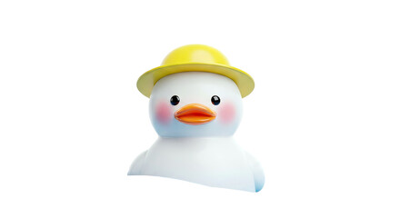 Cute 3D Duckling Wearing a Yellow Hat