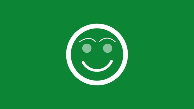 Smiley animated turns, cartoon icon in outline style.