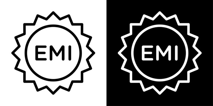 EMI icon representing equated monthly installments, loan payments, credit financing, and financial repayment plans.