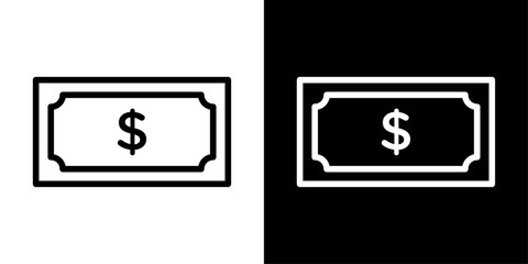 Fototapeta premium Cash icon showing banknote symbol representing money, finance, payment, currency, wealth, and financial transactions for apps and UI.