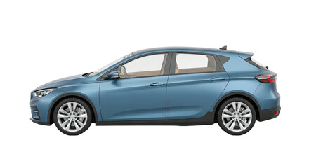Blue Hatchback Car