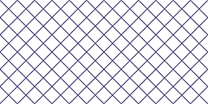 Seamless blue geometric grid pattern with clean diamond lines. Minimal abstract repeating background ideal for wallpaper, textile, packaging, and surface design. Modern elegant texture for print and 