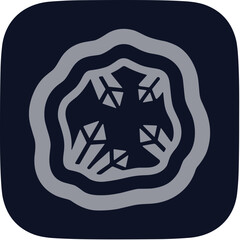 Flat Design Tree Ring Cross Section Wood Log Icon Graphic