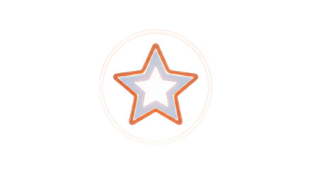 Obraz premium Glowing Star Icon with Orange and Silver Outline