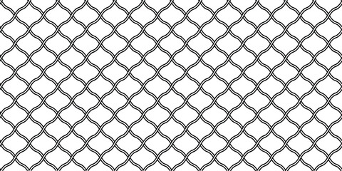 Seamless gray lattice geometric pattern with interlocking curved shapes. Elegant repeating abstract background ideal for wallpaper, fabric, and surface design. Modern decorative texture for print and 
