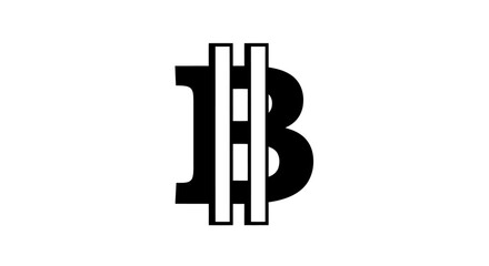 Stylized letter B icon on a clean background viewed from the front © Nwar