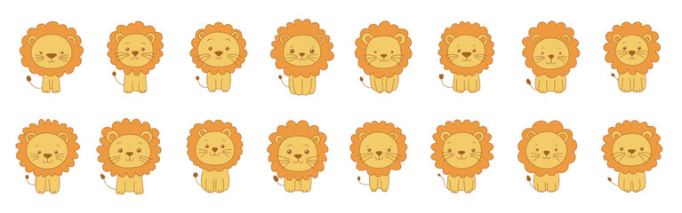cute lion clipart design illustration © M
