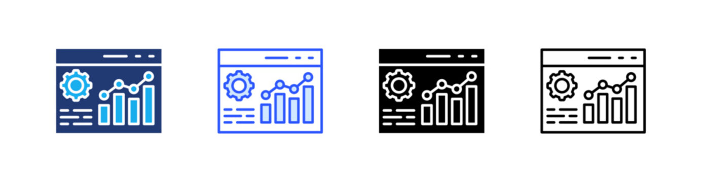 Data Multiple Style Icon Set Vector 
