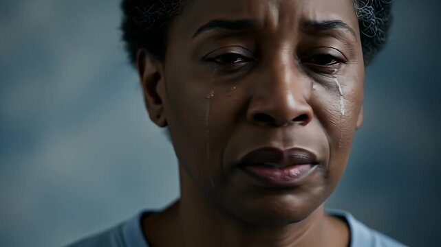 Emotional Close-Up - A Portrait of Sadness and Vulnerability.