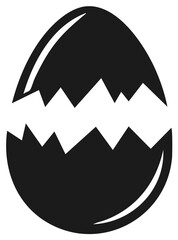 Broken eggshell illustration, hatching Easter concept