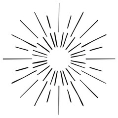 Obraz premium Hand Drawn Sunburst Rays Sparkle Burst Emblem Graphic